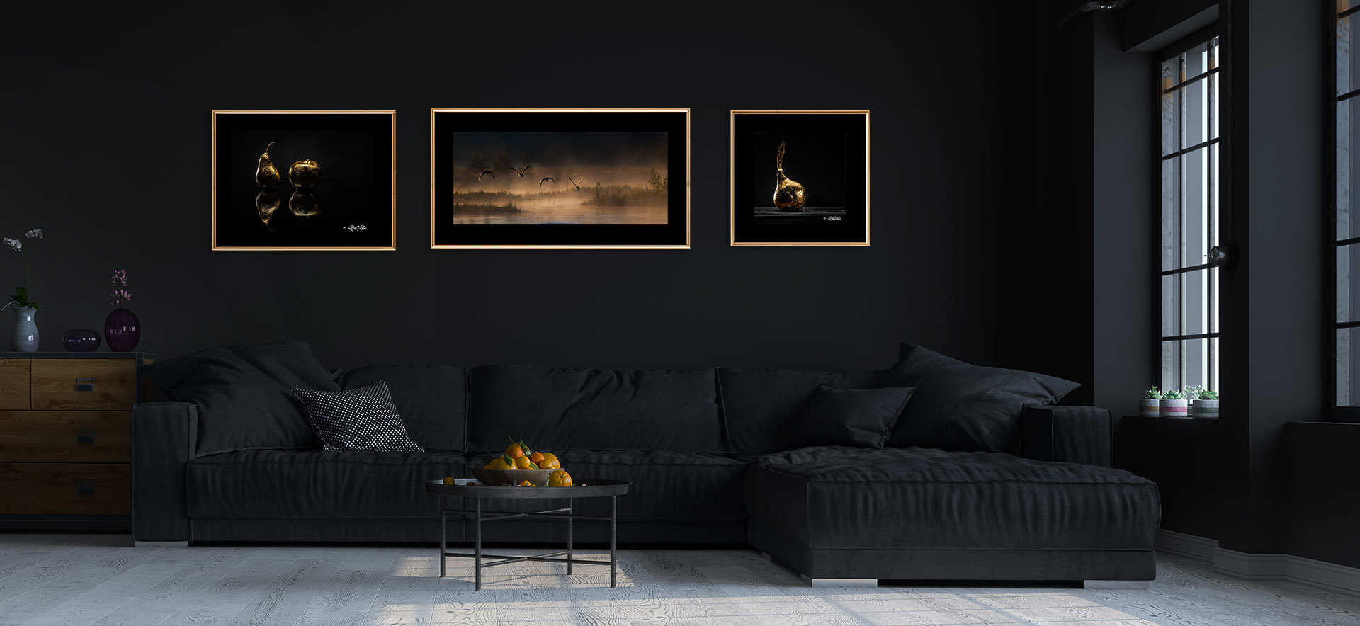 Guld eller inte guld är frågan - guldigt tema av fotokonst på Black & Design