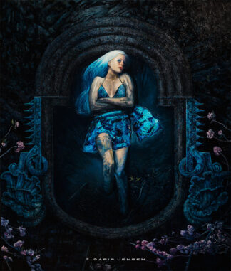 Natalie in blue - oljemålning av Garip Jensen.